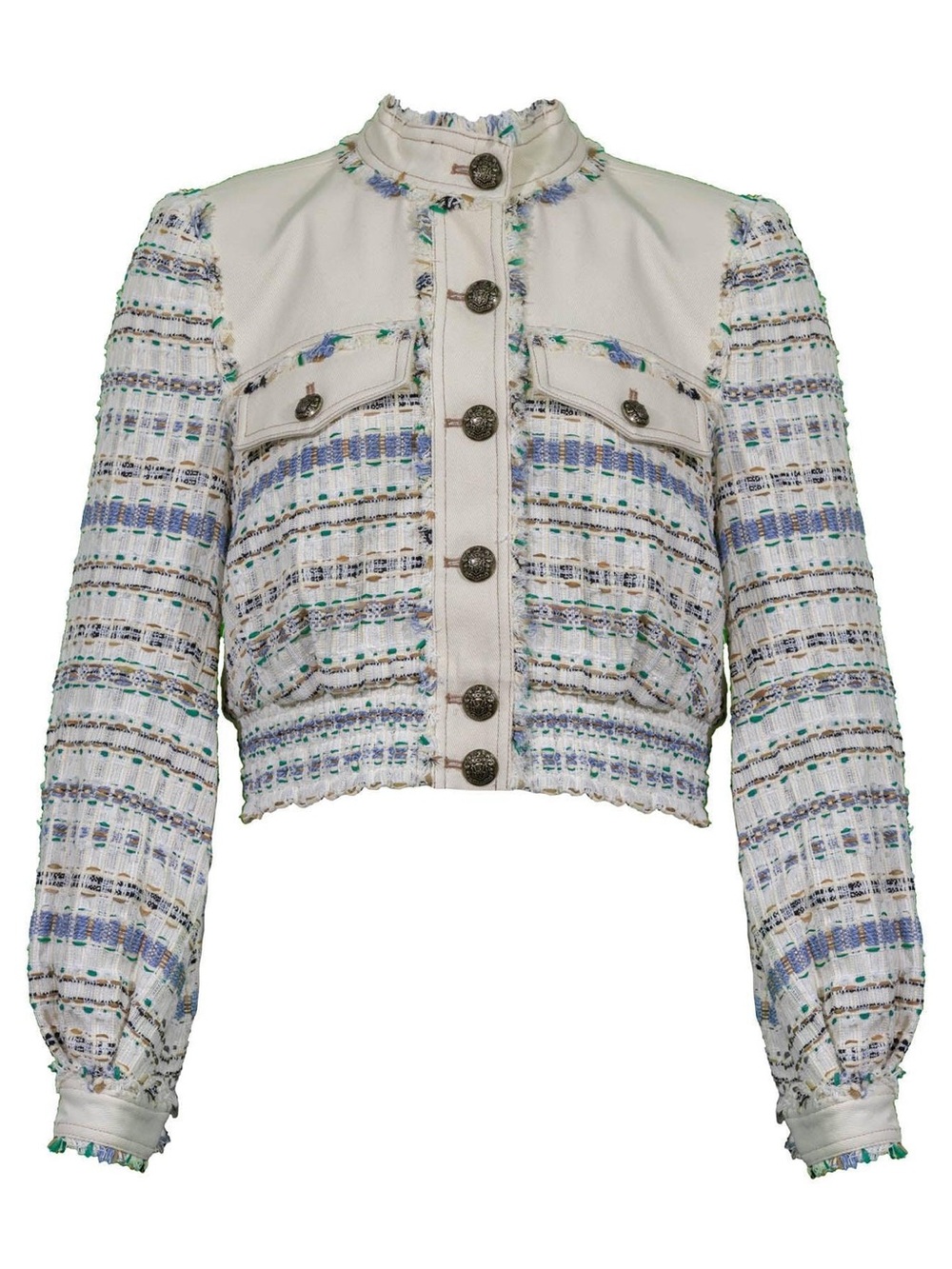 Veronica Beard Darren Cropped Tweed Jacket